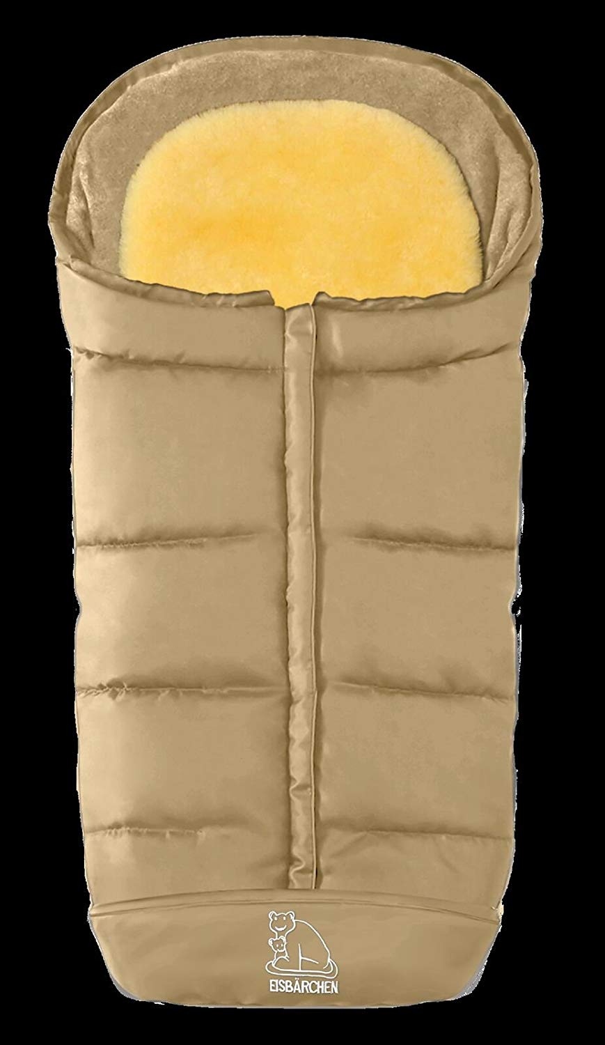 Eisbärchen 7975 Comfort 2-in-1 Footmuff with Removable Lambskin Liner (Beige)