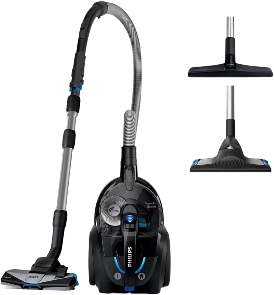 Philips PowerPro Expert FC9741/09 Bagless Vacuum Cleaner (A+AA Energy Label, 650 W, 2 L Dust Volume, Integrated Accessories, Black)