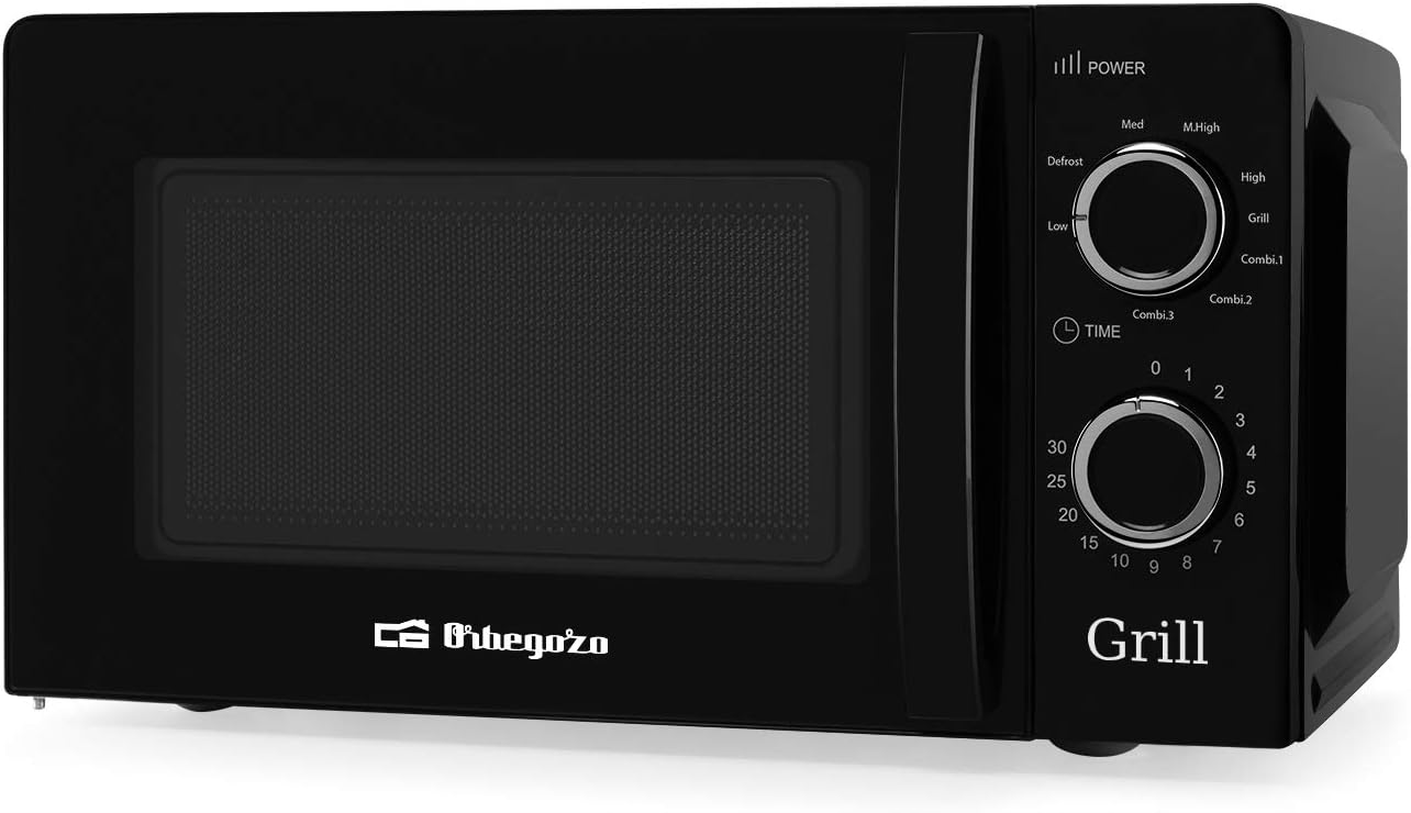 Orbegozo MIG 2131 Microwave with Grill and 20 Liter Capacity, 5 Power Levels and 3 Combined Functions, Timer up to 30 Minutes, 700-900 W, Black