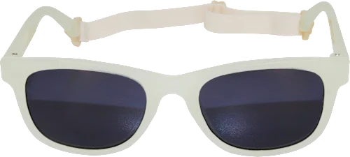 Kids' sunglasses, white frame with elastic band, 1 pc.