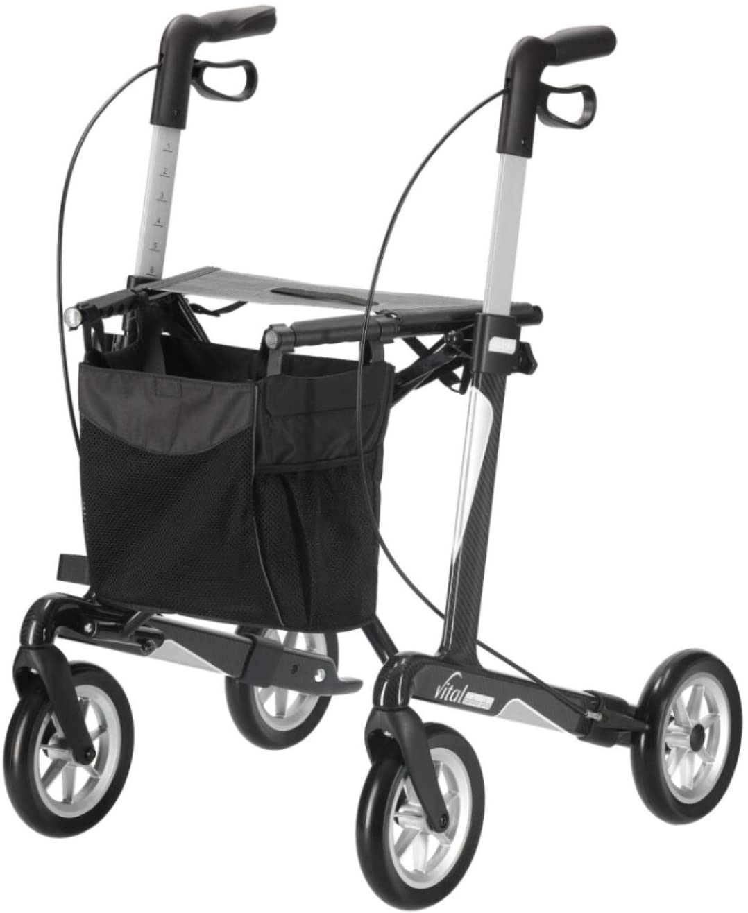 RUSSKA Vital Carbon Plus Rollator Maximum Load 150 kg Light Weight Soft Whe