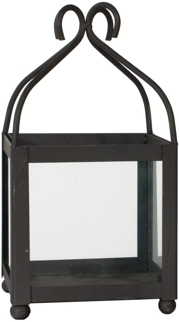Varia Living Large Lantern Made of Metal in Black for Large Candle Decorative Lantern High for Entrance Area Can be Used Outdoors in the Garden or Indoors (H 42 cm / W 21 cm / D 21 cm)