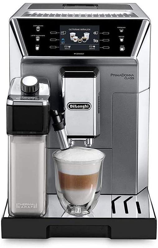 DeLonghi De\'Longhi PrimaDonna Class Fully Automatic Coffee Machine with Milk System, Cappuccino and Espresso at the Touch of a Button, 3.5 Inch TFT Colour Display and App Control