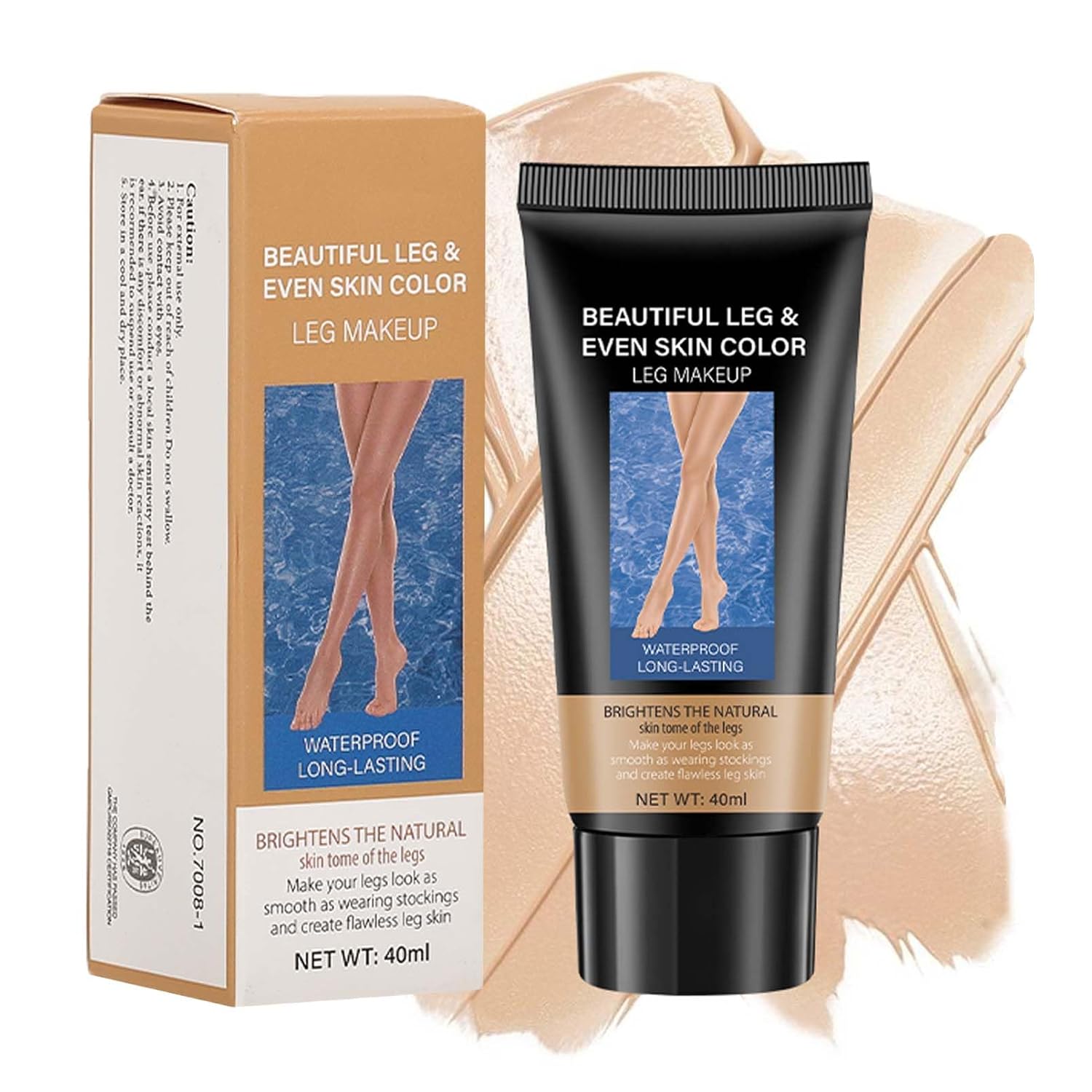EONFAVE Leg Make-Up Waterproof without Transmission, Leg Makeup Concealer, Waterproof Cover Cream for Varicose Veins, Durable Cover, Tattoo Cover, Even Skin Tone (#02 Medium Gold)
