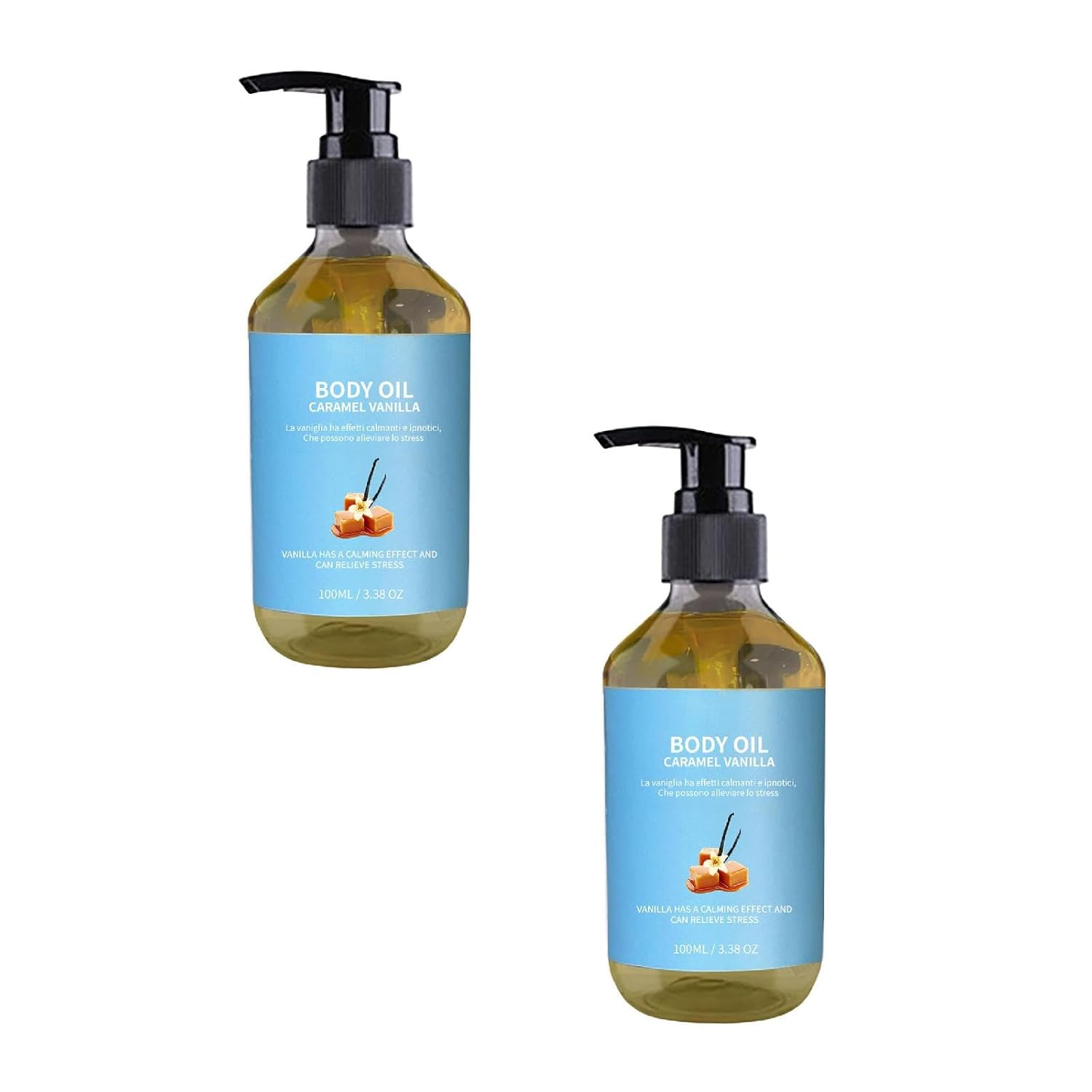 Muium(TM) Skin Care Oil, Body Oil, Caramel Vanilla, Shea Butter, Sunflower Oil & Vitamin E - Natural Care Oil Complex - for Dry & Sensitive Skin - 200 ml (2)