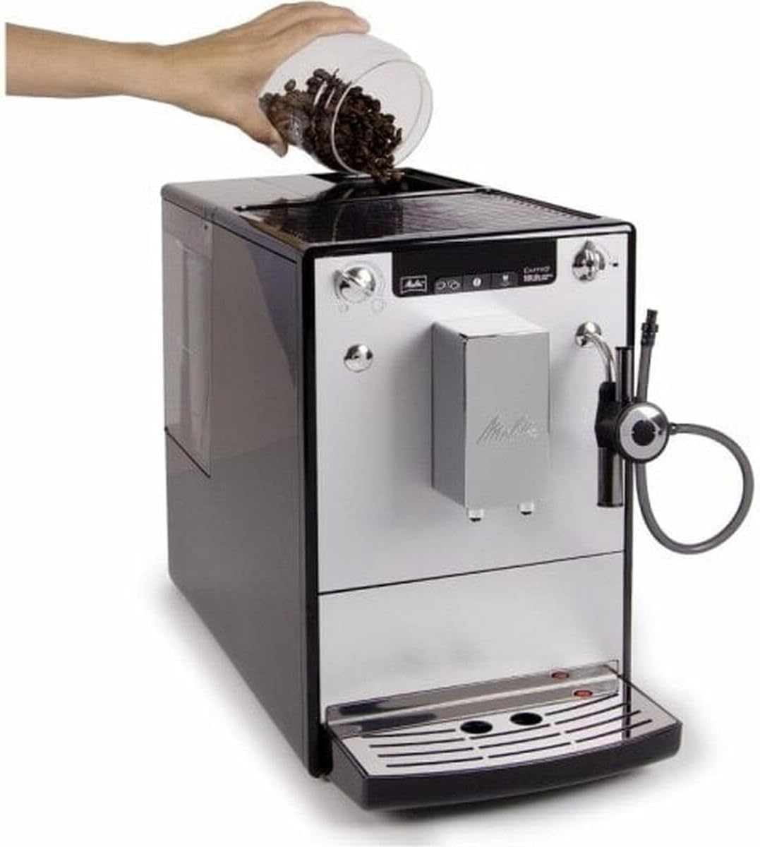 Melitta Caffeo Solo & Perfect Milk E957-101 Slim Fully Automatic Coffee Machine with Auto Cappuccinatore Automatic Cleaning Programs Automatic Grind Volume Control