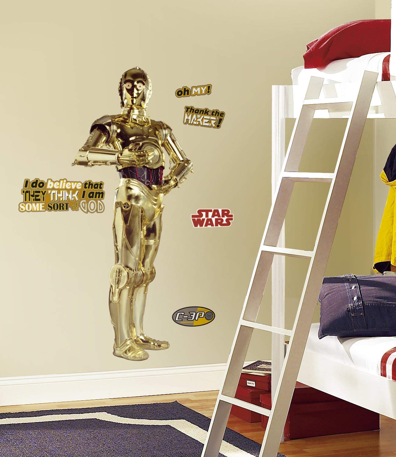 Roommates Repositionable Rmk1591Gm Rm – Star Wars C3Po Vinyl Wall Art Stick
