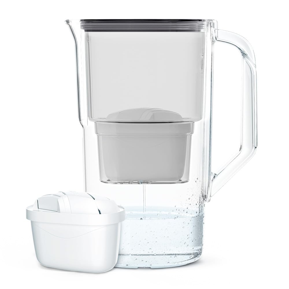 Wessper Water Filter Jug 2.5 L | Cartridge Replacement for Dafi Unimax Aquaphor A5 Brita Maxtra+ Philips AWP212/10 | Reduction of Limescale, Chlorine | Includes 1 Water Filter Jug + Water Filter |