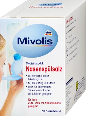 Mivolis Nasal rinse salt 60 sticks, 135 g