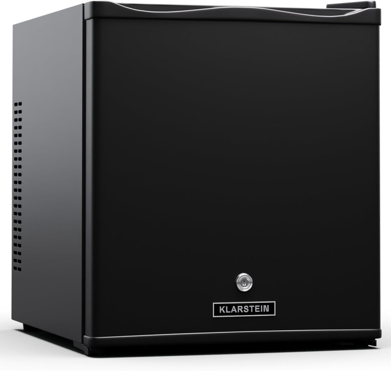 Klarstein Fridge with Glass Door, 28L Mini Fridge for Drinks & Snacks, Fridge Small & Quiet, Adjustable Shelves, Lock, Interchangeable Door Hinge, Height-Adjustable Feet