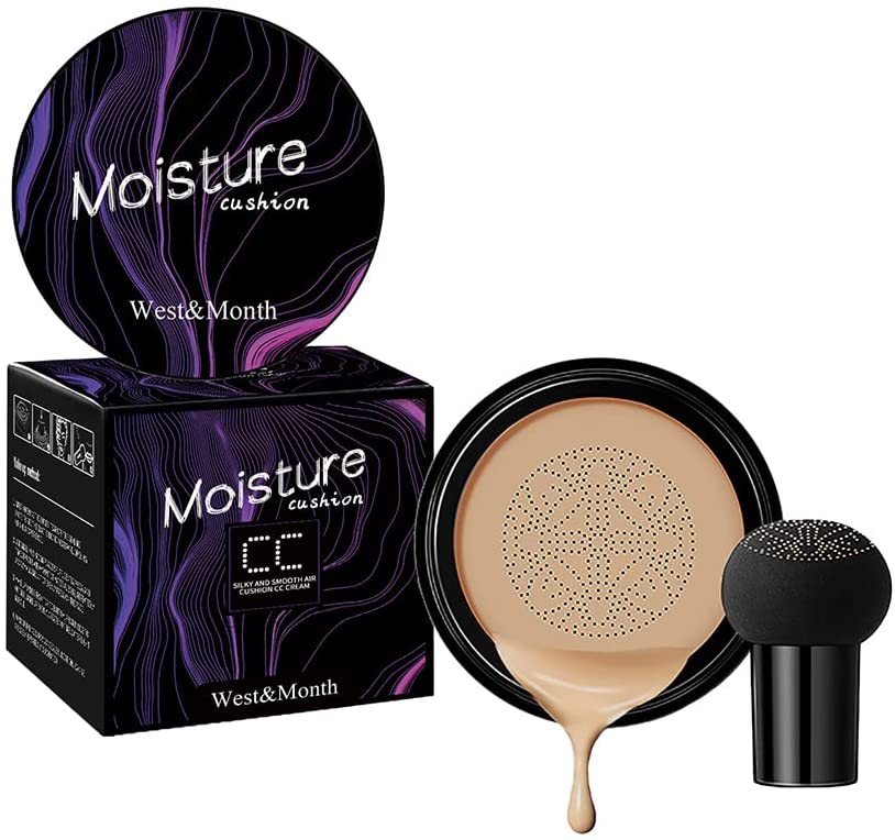 spier Mushroom Head Foundation Air Cushion CC Creme, Moisturizing Concealer Foundation Makeup Langanhaltender CC Cream Matte Concealer
