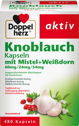 Doppelherz Garlic Capsules With Mistletoe, Hawthorn, 480 St