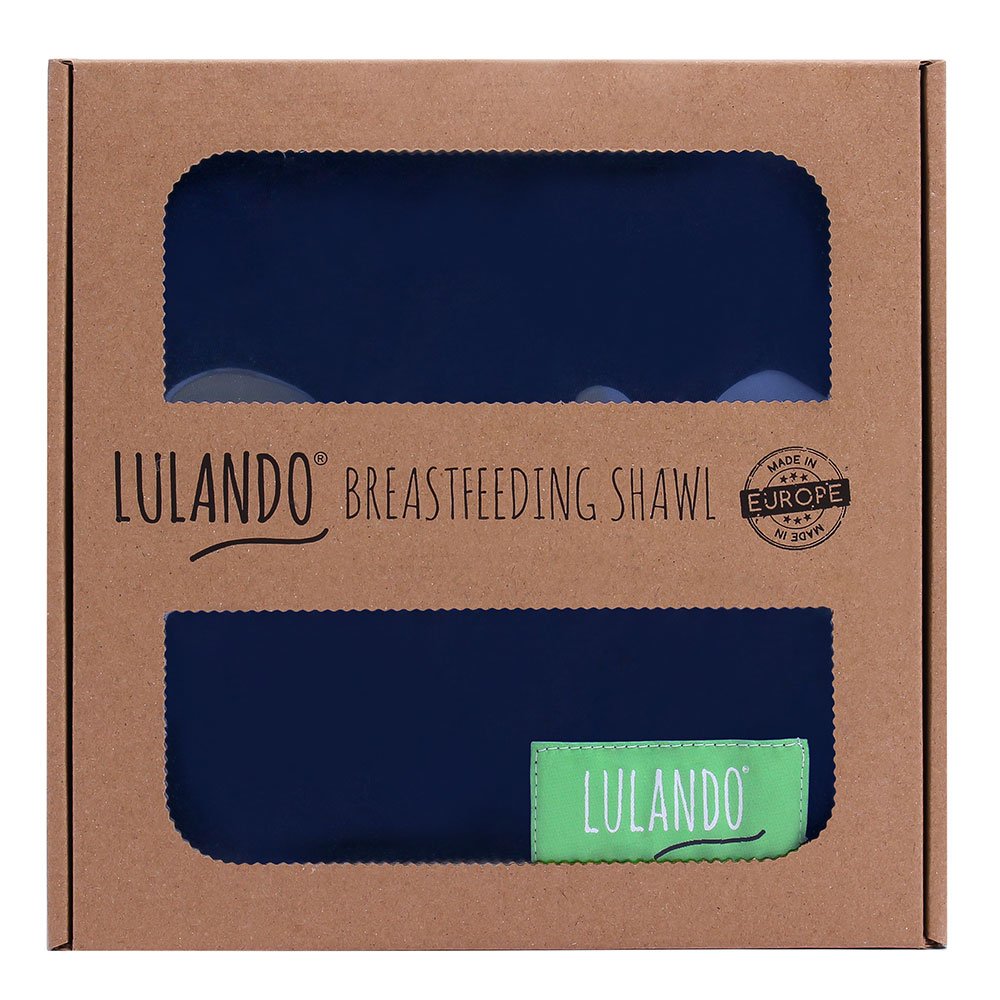 Lulando Multifunctional Nursing Cover Nursing Shawl for Discreet and comfortable Nursing (90 x 70 cm). Practical Privacy, 100% breathable and Noise Protection Cover for Car Seat or Car Seat. navy blue