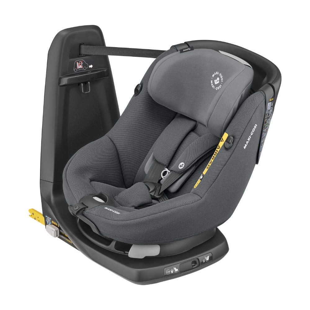 Maxi-Cosi AxissFix car seat, 360° rotatable child seat with ISOFIX and reclining position, usable from approx.  4 months to 4 years (approx. 61 - 105 cm). Authentic Graphite, Grey