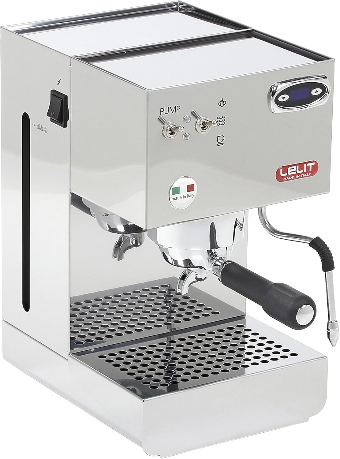 Lelit Glenda PL41PLUST Semi Professional Coffee Machine, Ideal for Espresso Cover and Cappuccino Stainless Steel Housing and PID Temperature Controller, Stainless Steel, Silver
