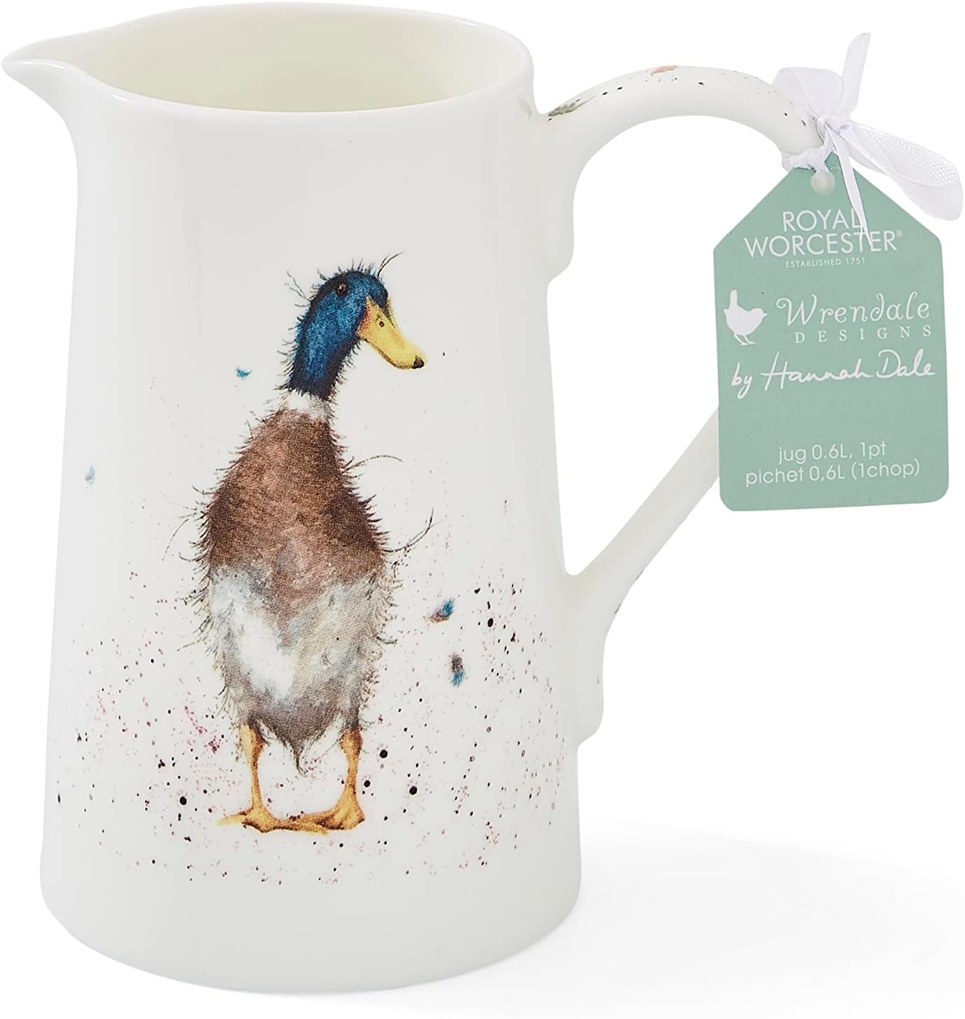 Portmeirion Wrendale jug (duck), bone china, cream