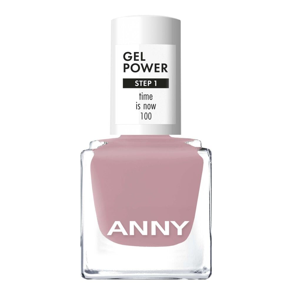 ANNY Gel Power Nail Polish - Gel Color Nail Polish without UV Lamp, Brilliant Shine & Lasts up to 12 Days, Chip & Scratch Resistant, Time is Now - Steamed Dusky Pink - 8ml