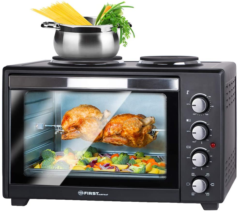 TZS First Austria-45 Litre 3200 Watt Mini Oven with Hobs and Crumb Plate Ro
