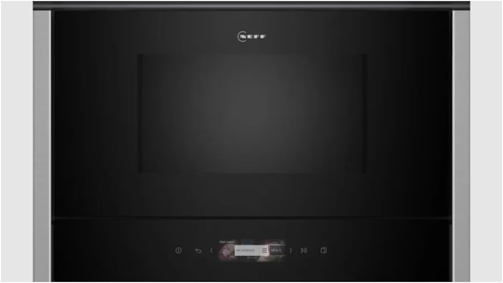 NEFF NR4WR21N1, N70, built-in microwave, integrated microwave without grill, 40 x 60 cm, full touch TFT display, automatic programs, easy clean, LED interior lighting, stainless steel