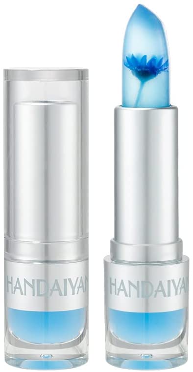 RALMALL 1 x Jelly Fruit Lip Balm Transparent Lipstick Crystal Dry Flower Temperature Colour Changing Lipstick Moisturising Long Lasting Lip Gloss for Women Girls Ladies