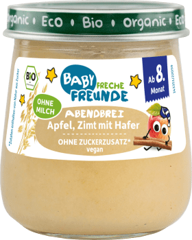 FRECHE FREUNDE Evening porridge apple, cinnamon with oats, from the 8th month, 120 g