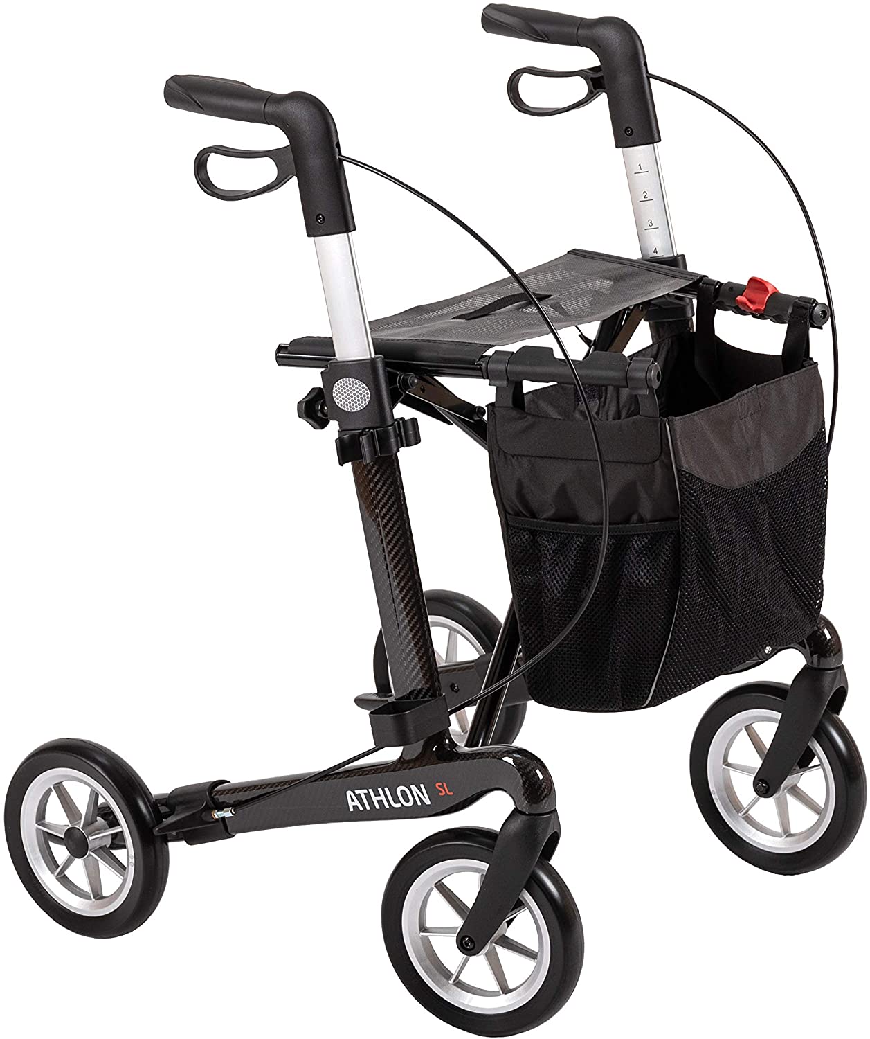 Rehasense Athlon SL Carbon Rollator Lightweight & Foldable Walking Cart for