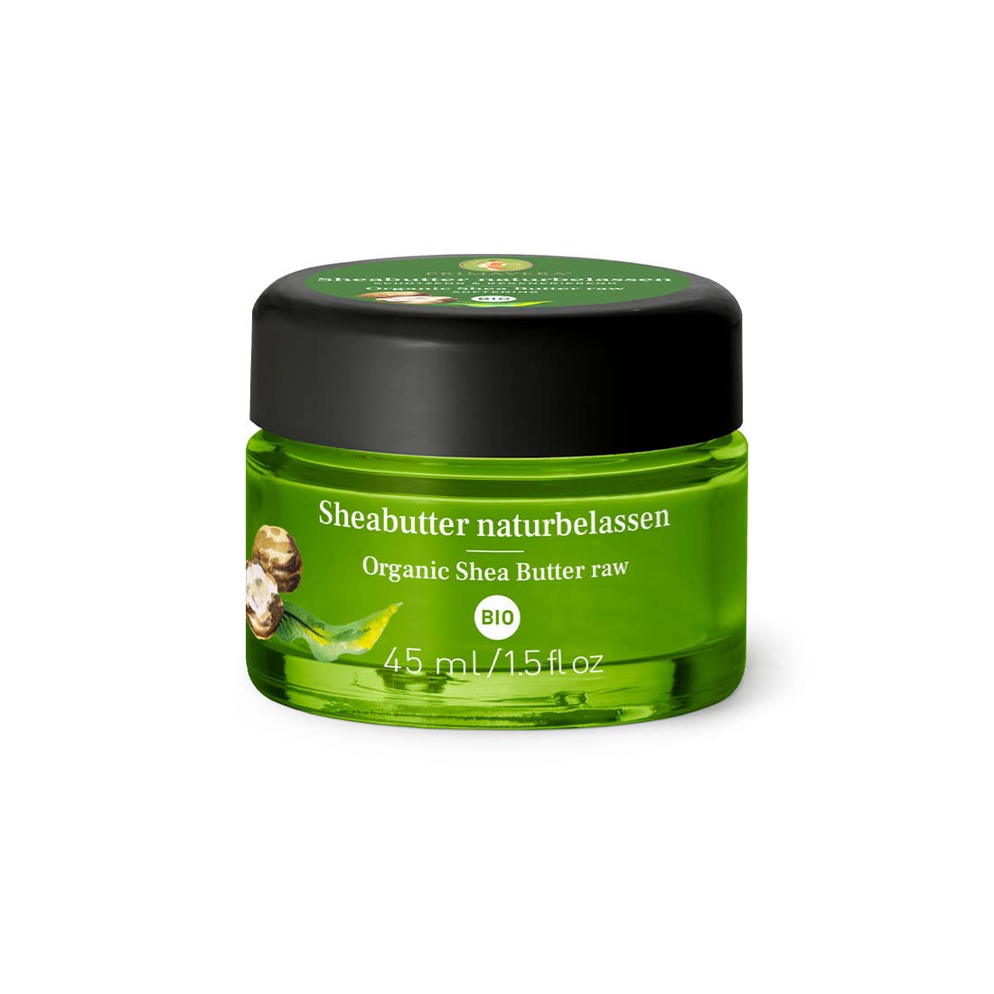 Primavera Shea Butter Organic Natural 45 ml - Natural Plant Power - Glass Jar - Aroma Oil, Body Oil, Natural Cosmetics - Skin Protection, Wind & Weather, Soothing, irritation relieving - vegan