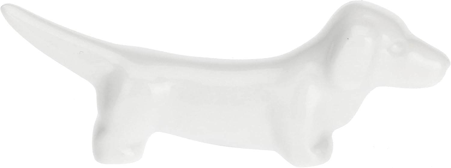 la Porcellana \"Fattoria Dog Chopsticks Stand Gift Box, White, 6-Piece