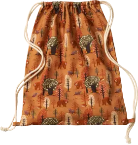 ALANA Gym bag with bear pattern, approx. 32 x 40cm, brown, 1 piece