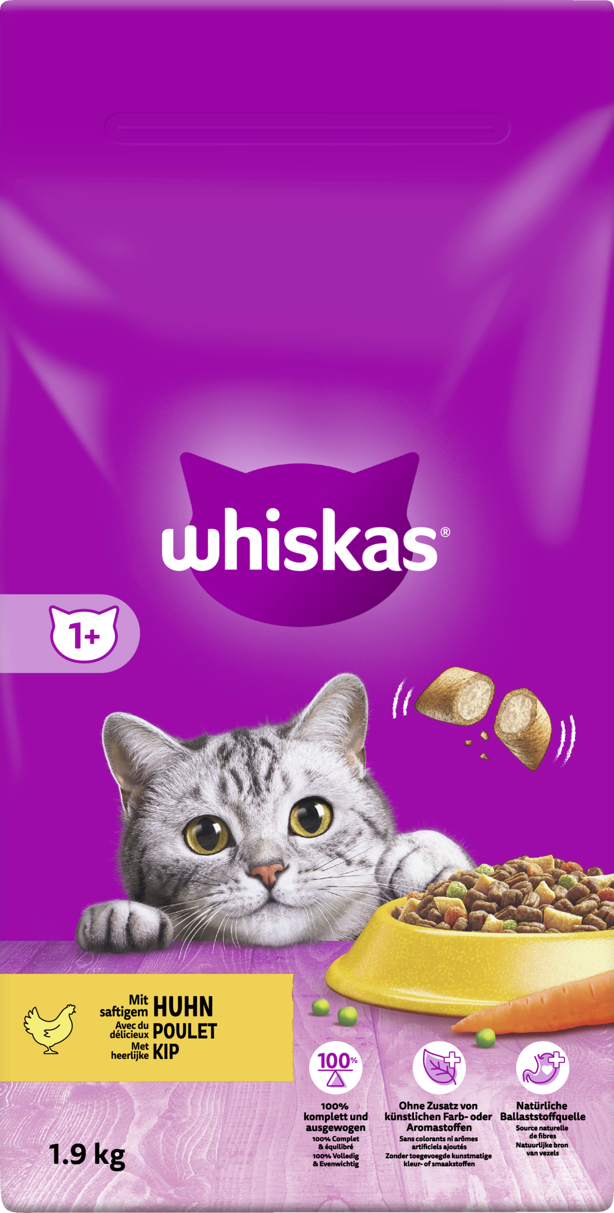 Whiskas 1+ with chicken dry food