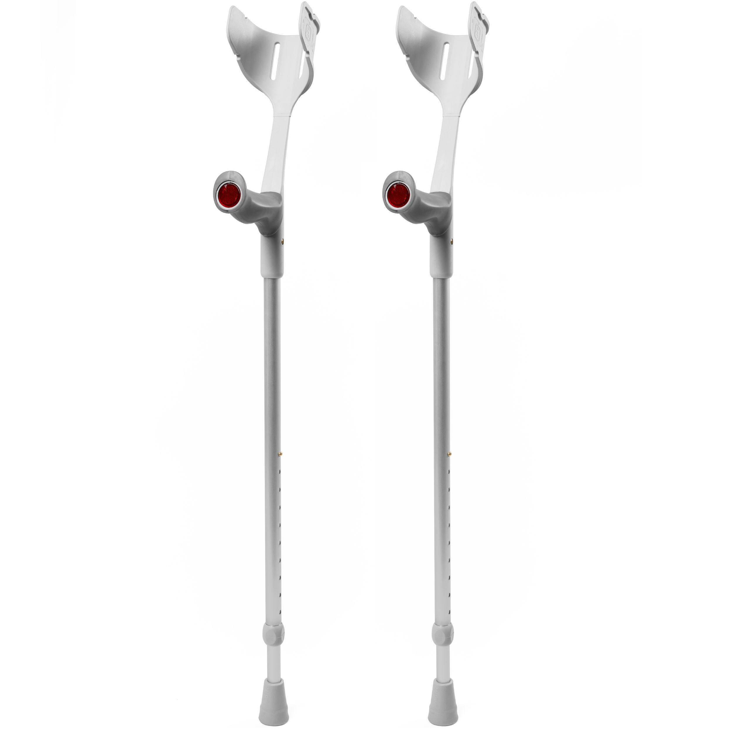 1 pair of gray MAGIC SOFT 130 kg forearm crutches from REBOTEC with Ergo soft grip 2 St
