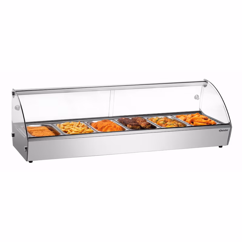 1 x Bartscher Hot Food Display Case R6 6 x 1/3 GN