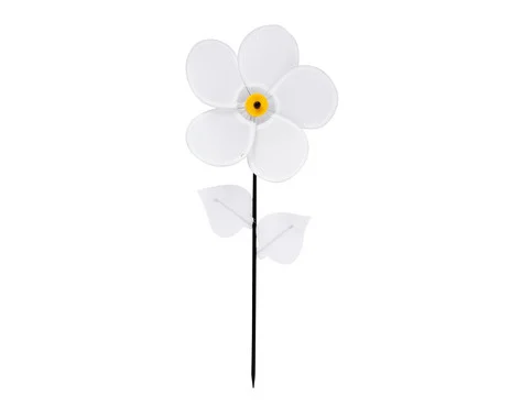 10 white wind turbines