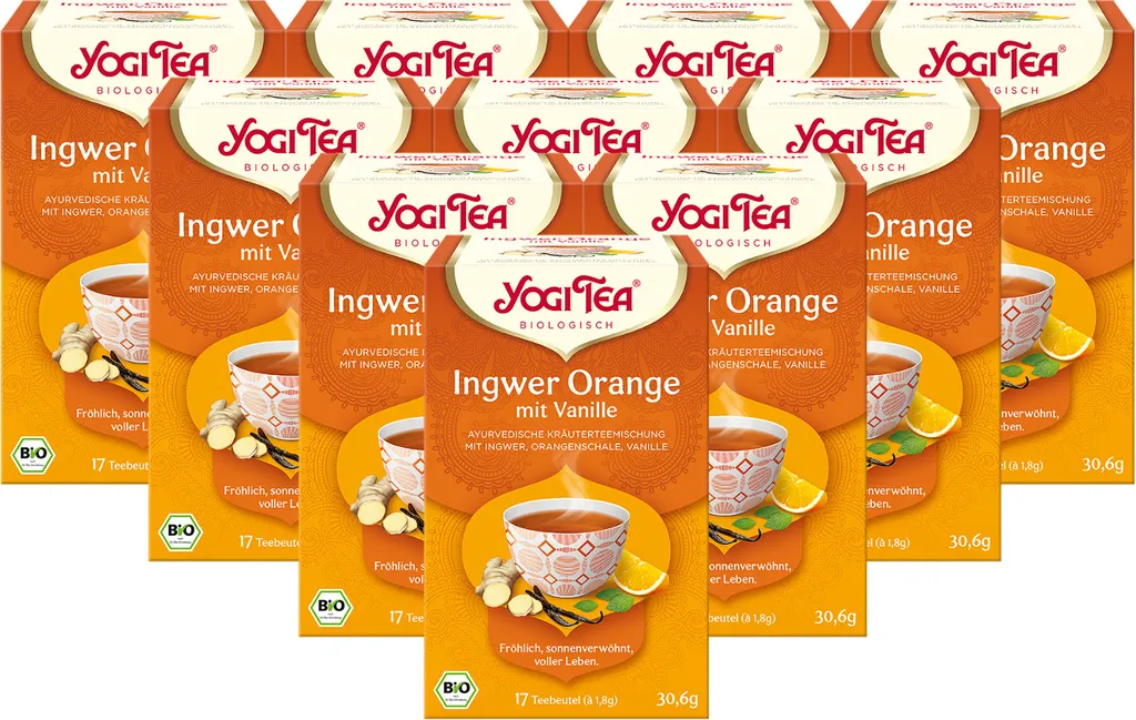 10 x  YOGI TEA Ingwer Orange | 10 x 30,6g