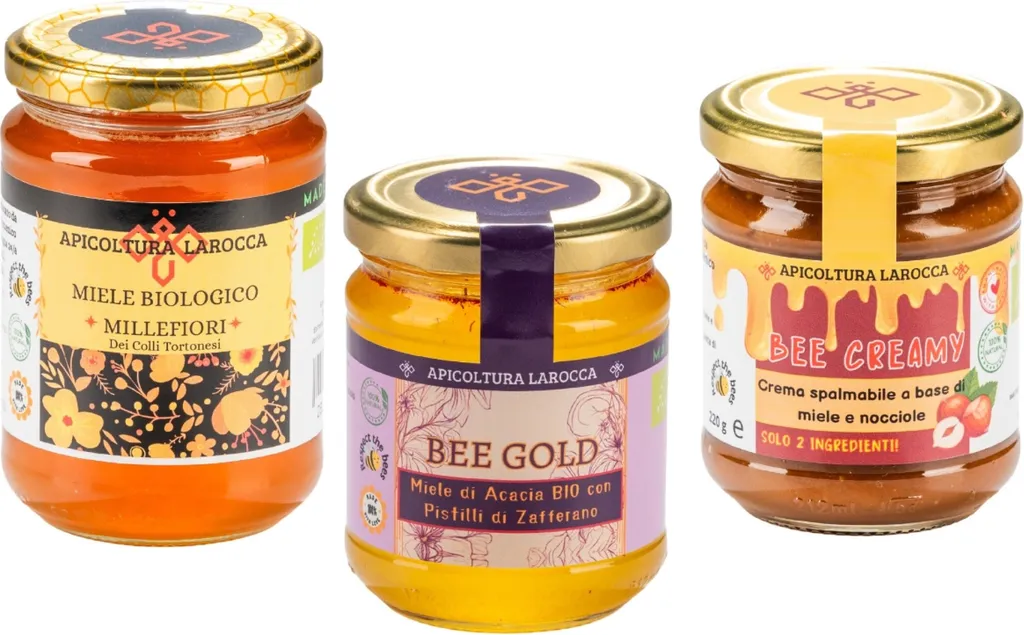 Win2Win Tech 100% ITALIAN Honey Set, Trio of Millefiori Honey 500g, Acacia Honey + Saffron 250g, Honey + Hazelnut Spread 220g. Artisan production, Made in Italy, 1x500g, 1x250g, 1x220g