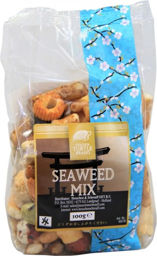 [100g] GOLDEN TURTLE Rice Crackers - Mix with Seaweed | Crackers | snack