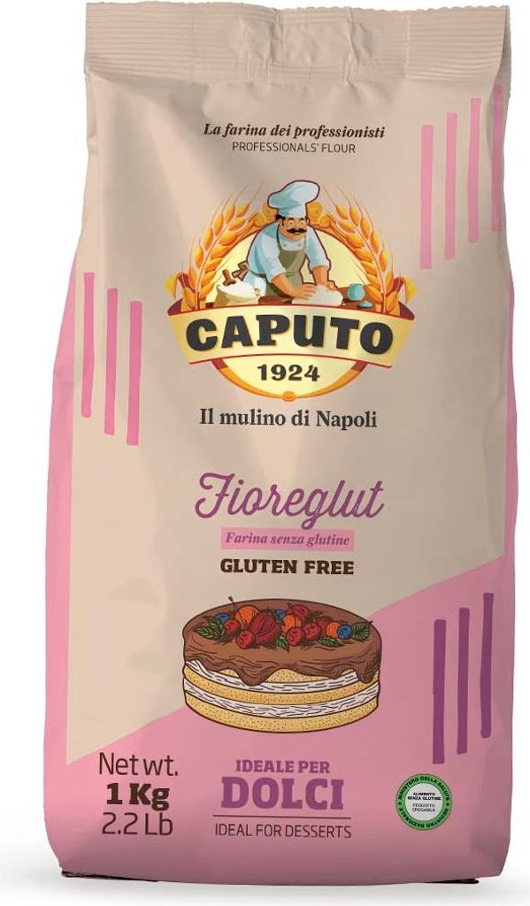 10x Antico Molino Caputo Flour Farina senza glutine per dolci Fioreglut Gluten-free cake flour ideal for dessert 1Kg + Italian Gourmet polpa 400g