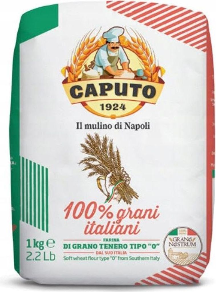 10x Farina Molino Caputo 100% Italian grains, flour type "0" pizza flour 1kg With 100% Italian grains + Italian Gourmet polpa 400g