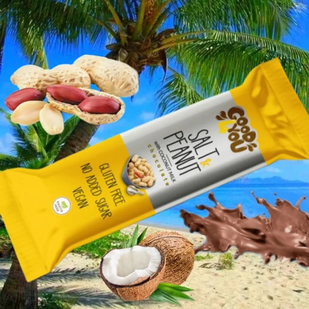 Infinisweet Kft 10 x 25g Good4You Sweet & Salty Peanut Chocolate Bars / gluten-free / no added sugar / vegan