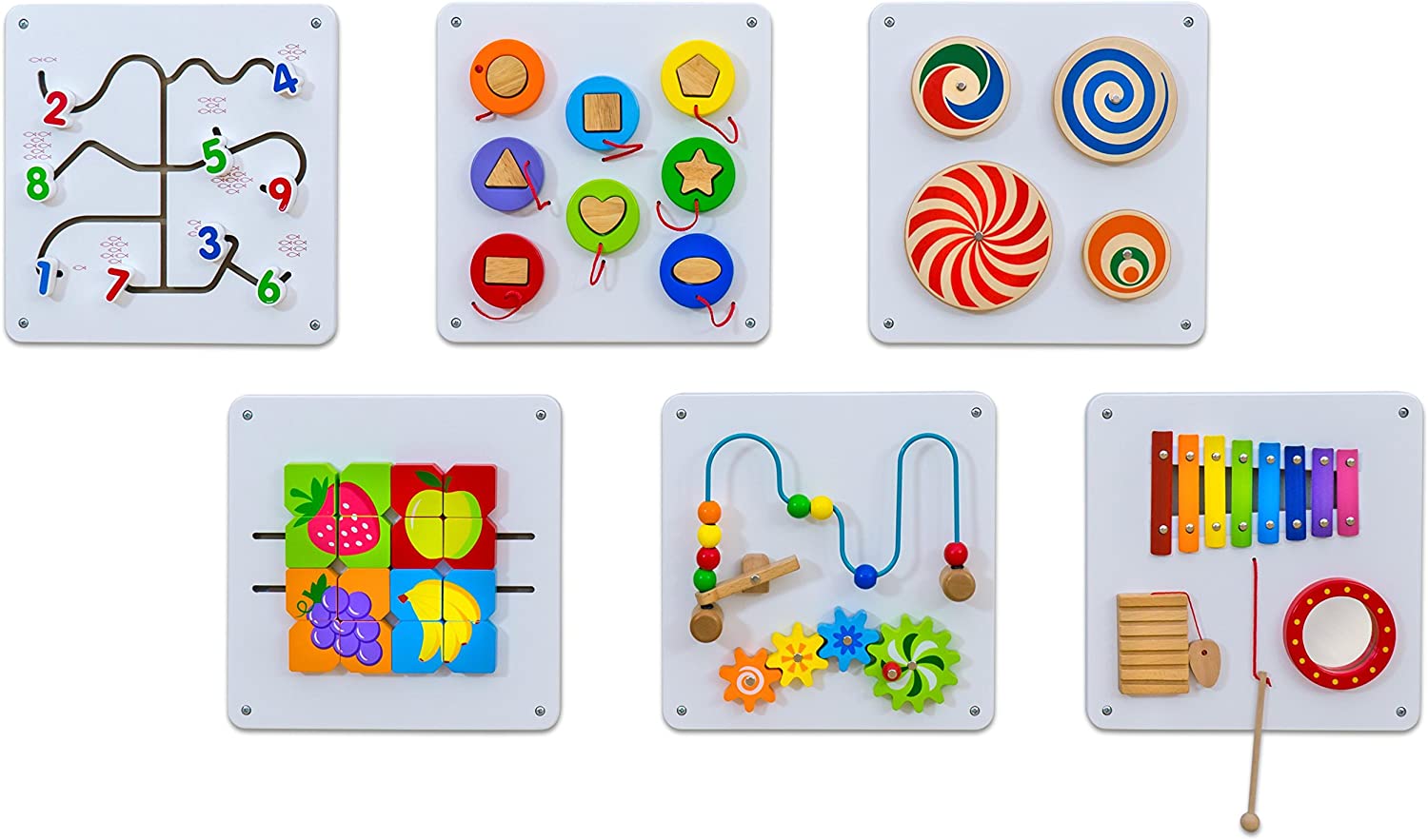 Betzold 756307 – Wall Game Motor Toy Wooden – Set Of 6 Wall Elements For Ch