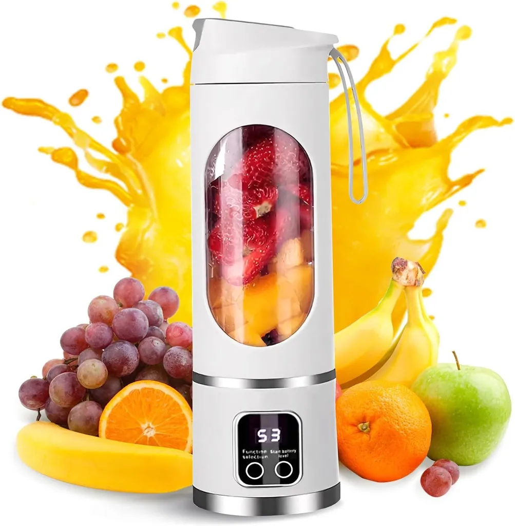Traumheim 12-Blade Portable Blender, 450ml, 500g Lightweight, 3 Speeds, 12000 RPM Smoothie Maker, USB-C Rechargeable Battery, Juicer Cup for Shakes, Sports, Travel & Office