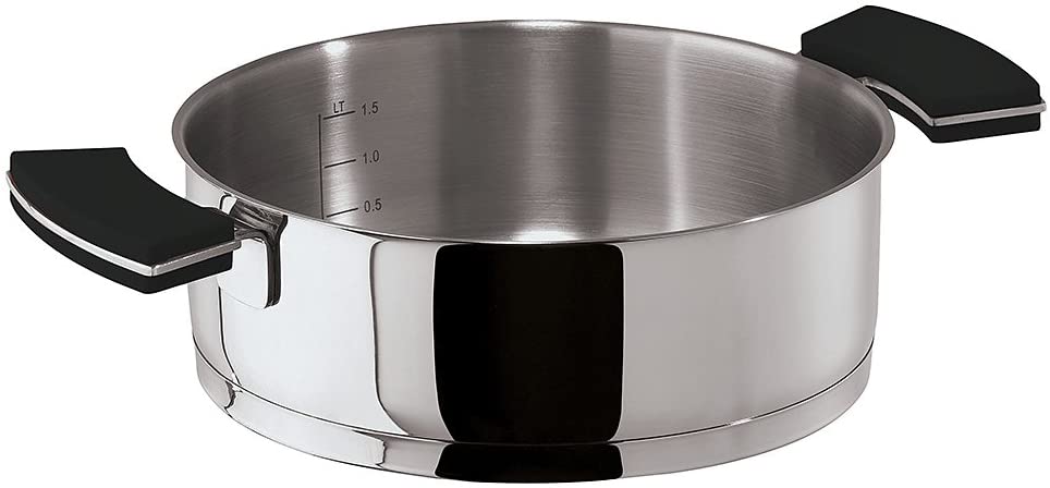 Sambonet 12 O\'Clock Stainless Steel / Silicone Grey Stewing Pan 24 cm