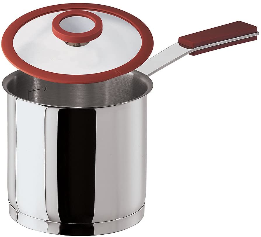 Sambonet 12 O\'Clock Stainless Steel / Silicone Red Milk Casserole 1.0 mD