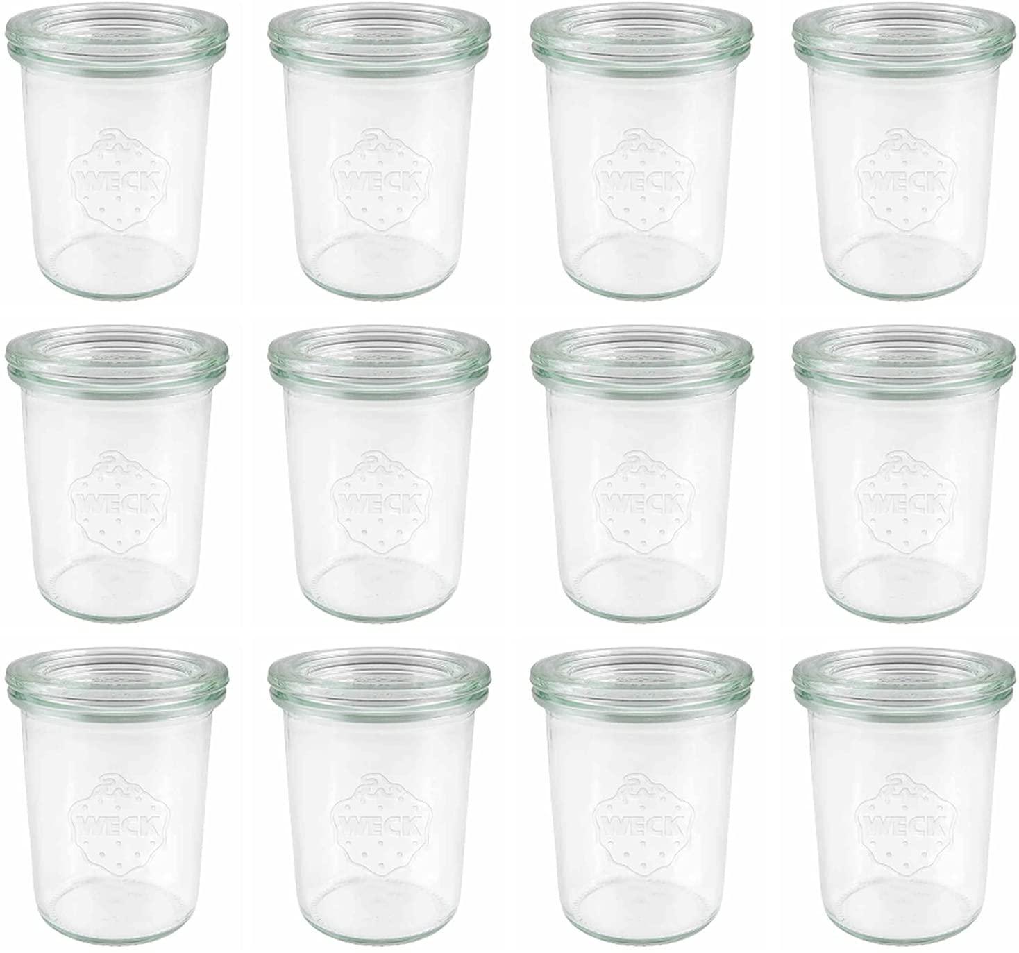 Weck 12 x 760 Mini Preserving Jar with Glass Lid 160 ml with Lid