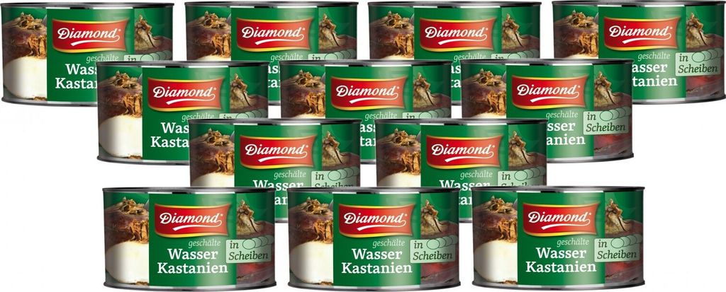 12-pack DIAMOND peeled water chestnuts, sliced, 227g / 140g drained weight 367g