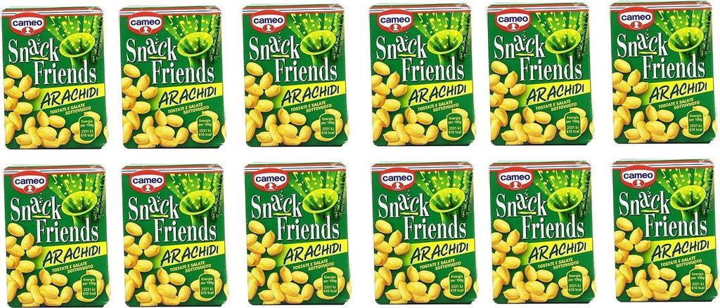 12x Cameo Snack Friends Roasted and Salted Peanuts Vacuum Packed 40g