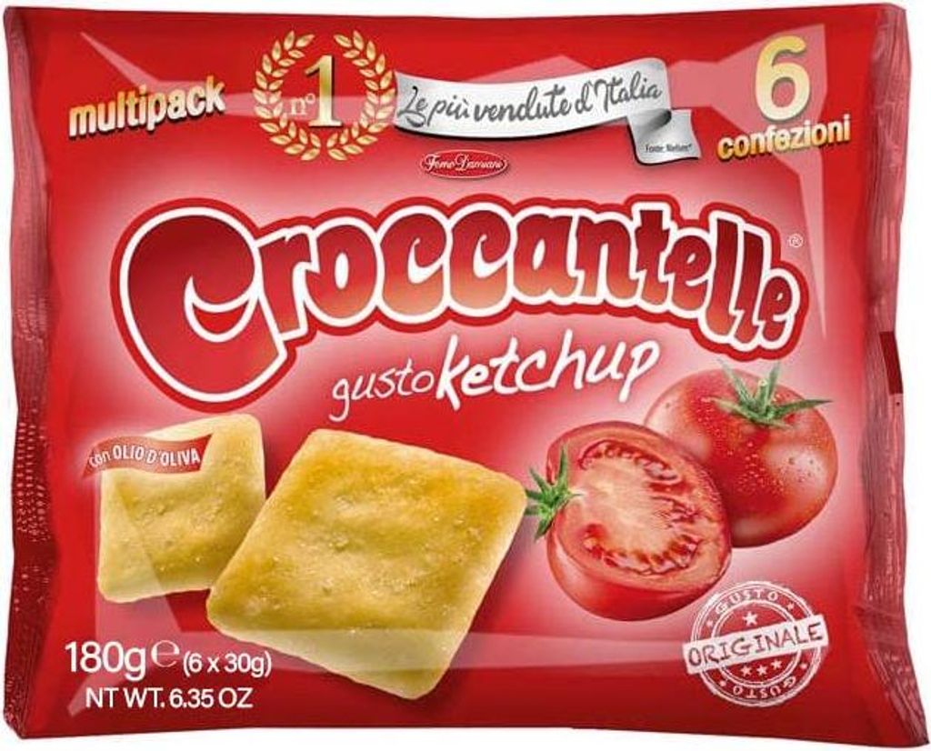 12x Croccantelle Gusto Ketchup multipack 210 g (6 pouches) crispy snack 2520g