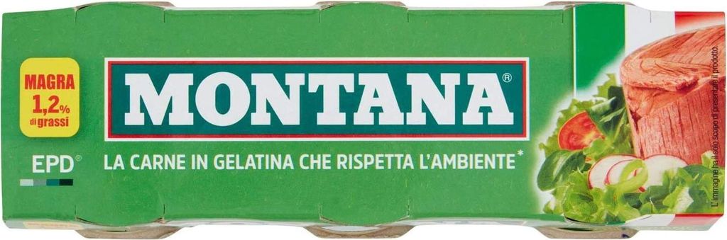 12x Montana carne classica beef in aspic, 3x70g can, 100% Italian meat 2520g