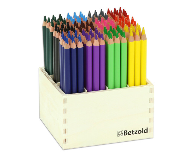 Betzold Crayons In A Wooden Storage Box Cm