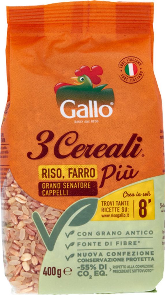 14x Gallo Riso Rise 3 Cereali 400g